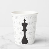 Chess King Classic Piece Modern Black, White Papieren Bekers (Achterkant)