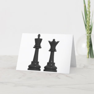 Chess King en Queen Humoriss Birthday Card Kaart