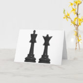 Chess King en Queen Humorous Birthday Kaart (Gele Bloem)