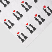 Chess King en Queen met Heart Tissuepapier (Detail)