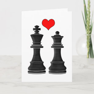 Chess King en Queen met Love Valentijnsdag Feestdagen Kaart