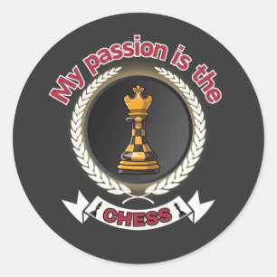 Chess King Laurel Crown Passion Strategie Macht Ronde Sticker