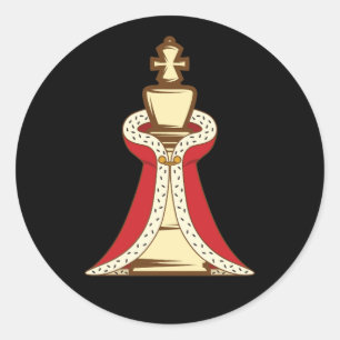 Chess King Piece Ronde Sticker