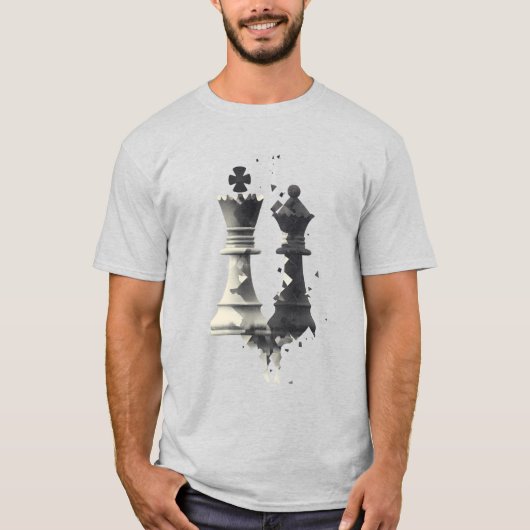 Chess King & Queen Abstract T-shirt (Voorkant)
