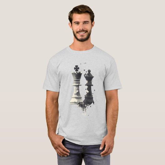 Chess King & Queen Abstract T-shirt (Voorkant volledig)
