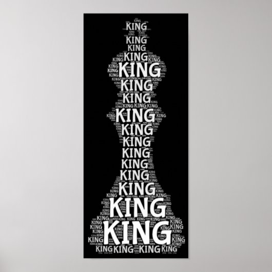 Chess King Word Afbeelding Poster (Voorkant)