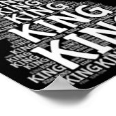 Chess King Word Afbeelding Poster (Hoek)