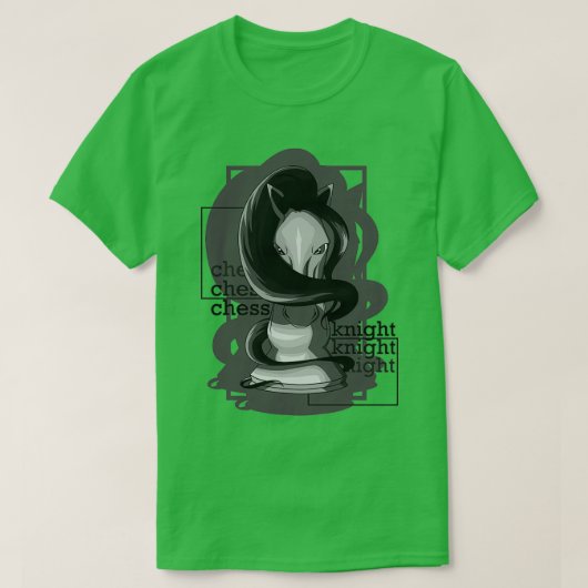 Chess Knight als Chess-stuk T-shirt (Design voorkant)
