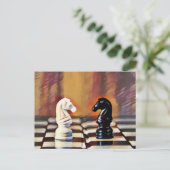 Chess Knight Chess Board Briefkaart (Staand voorkant)