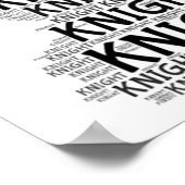 Chess Knight Word Afbeelding Poster (Hoek)