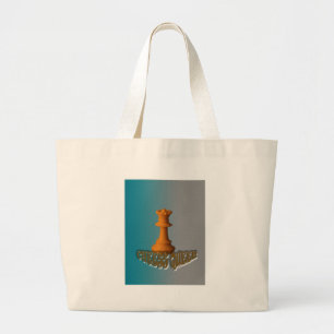 Chess koningin grote tote bag