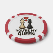 Chess Love Sticker – Black & White Kings Poker Chips (Enkel)