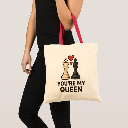 Chess Love Sticker – Black & White Kings Tote Bag (Voorkant (product))