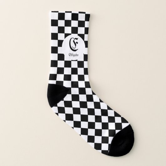 Chess Lover Custom Name Initiaal Sokken (Rechts - buiten)