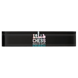 Chess maakt me blij met Humor Funny Gift Naambordje