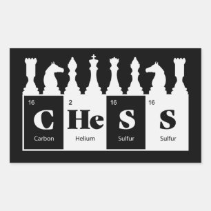 Chess Made of Elements Graphic Chess Piecessdesign Rechthoekige Sticker