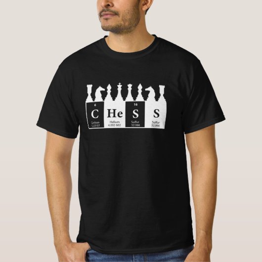 Chess Made of Elements Graphic Chess Piecessdesign T-shirt (Voorkant)