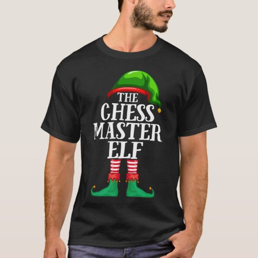 Chess Master Elf Matching Family Kerstmis Pajama T-shirt (Voorkant)