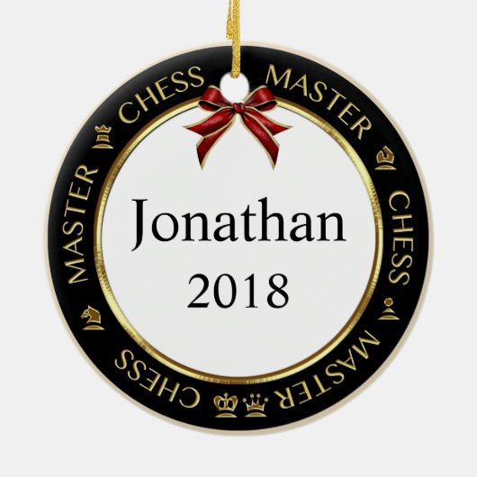 Chess Master Personalized Ornament (Achterkant)