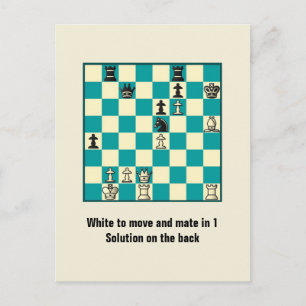 Chess Mate in 1 puzzel #1 Briefkaart