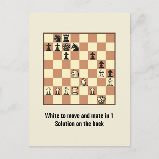 Chess Mate in 1 puzzel #3 Briefkaart (Voorkant)