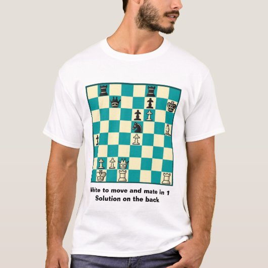 Chess Mate in 1 Puzzle #1 Basic T-Shirt (Voorkant)