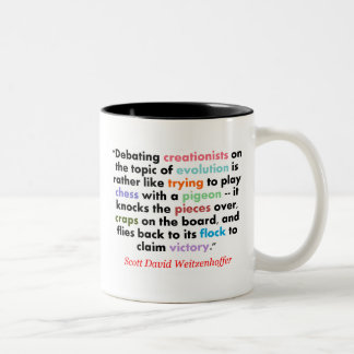 Chess met een duif tweekleurige koffiemok