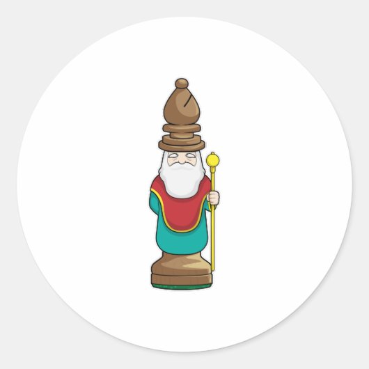 Chess part Bishop Chess Ronde Sticker (Voorkant)