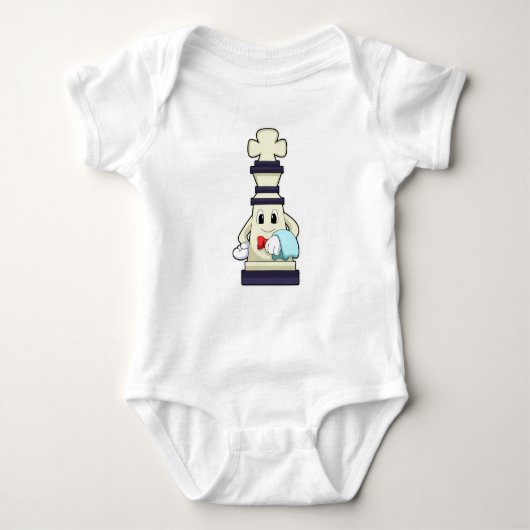 Chess part King als Waiter met Towel Romper (Voorkant)