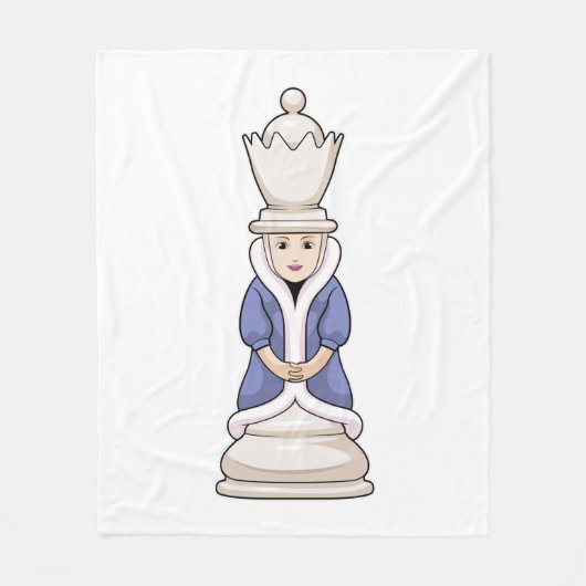 Chess part Queen Chess Fleece Deken (Voorkant)
