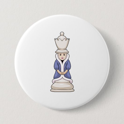 Chess part Queen Chess Ronde Button 7,6 Cm (Voorkant)