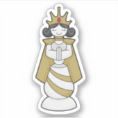 Chess part Queen Crown Chess Sticker (Voorkant)