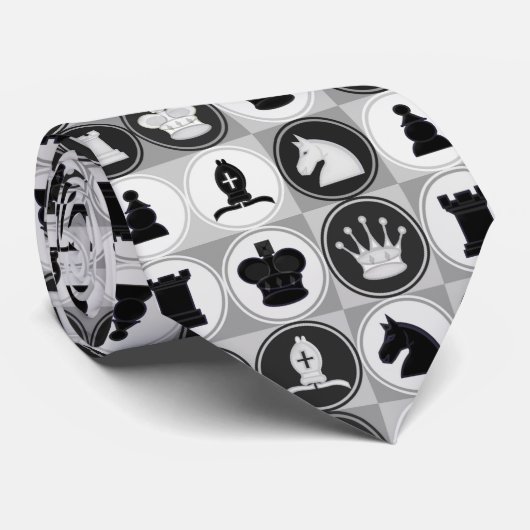 Chess Pattern Stropdas (Opgerold)