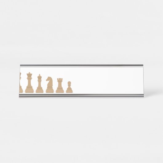 Chess Piece Board Game Bureau Naambordje (Voorkant)