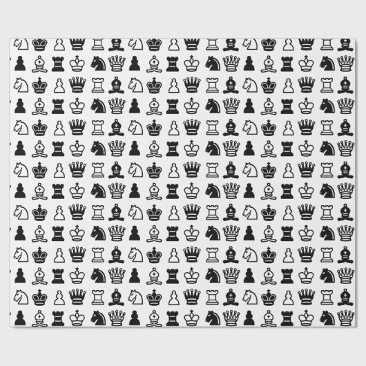 Chess Piece Pattern Cadeaupapier (Vlak)