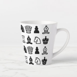Chess Piece Pattern Latte Mok