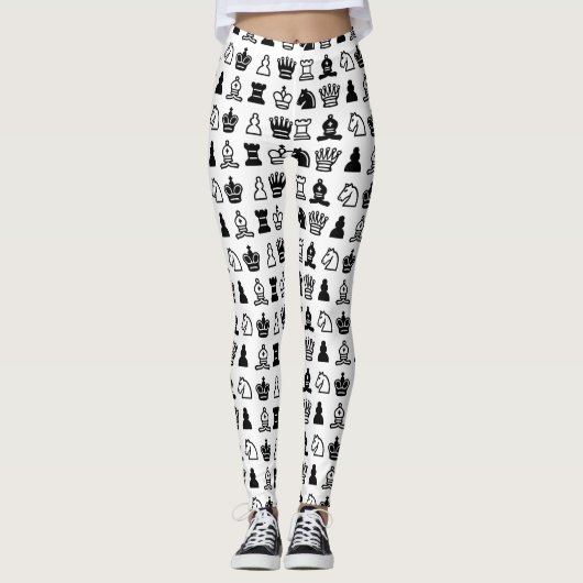 Chess Piece Pattern Leggings (Voorkant)