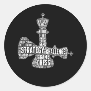 Chess Piece WordStrategy Challenge Board game Ronde Sticker