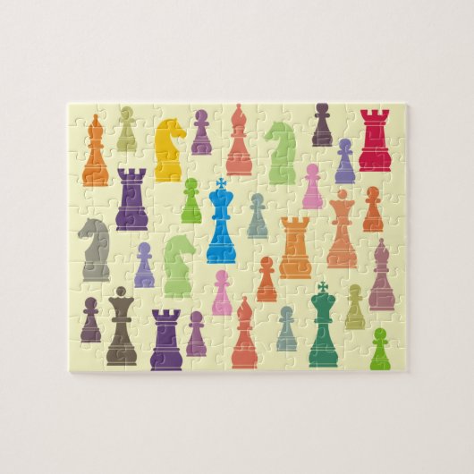 Chess Pieces Jigzaag Puzzle Legpuzzel (Horizontaal)