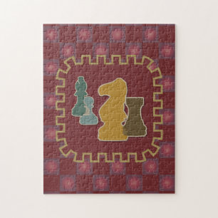 Chess Pieces Red Puzzle Legpuzzel