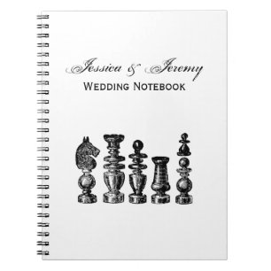 Chess Pieces Vintage Art Notitieboek