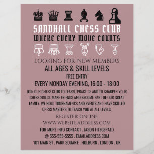 Chess Piecten, Chess Club Adverteren Flyer