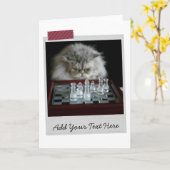 Chess Player Cat Funny Card Kaart (Gele Bloem)