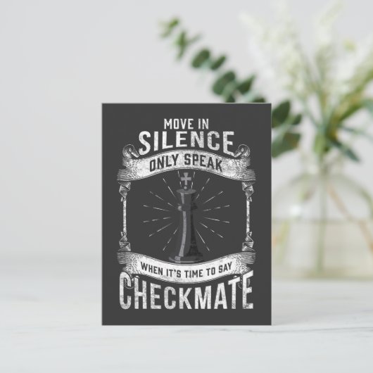 Chess Player Checkmate Checkerboard Game Lover Briefkaart (Staand voorkant)