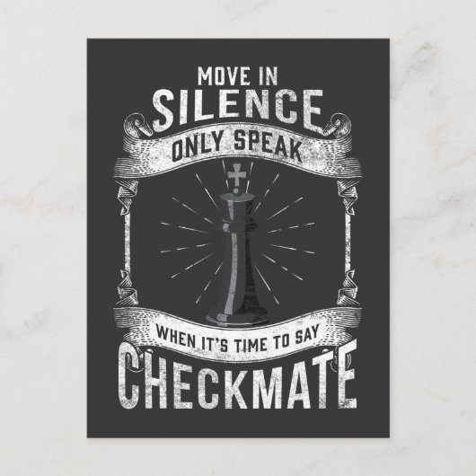 Chess Player Checkmate Checkerboard Game Lover Briefkaart (Voorkant)
