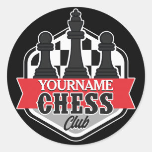 Chess Player Club Checkmate met de persoonlijke na Ronde Sticker