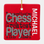 Chess Player Extraordinaire CUSTOM Keramisch Ornament (Achterkant)