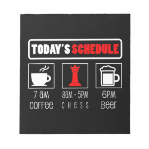 Chess Player Koffiekaas op tijdschema Notitieblok