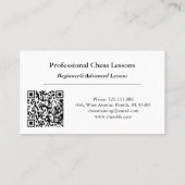 Chess Player Visitekaartje (Achterkant)