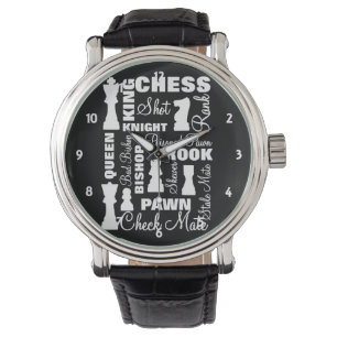 Chess Players Typografie Design Horloge